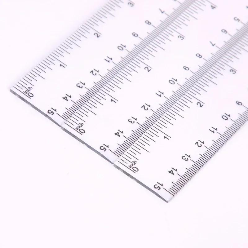 15cm 20cm 30cm Straight Ruler Transparent Plastic Ruler Drawing Tool Desk Accessories Student Stationery School Office Supplies