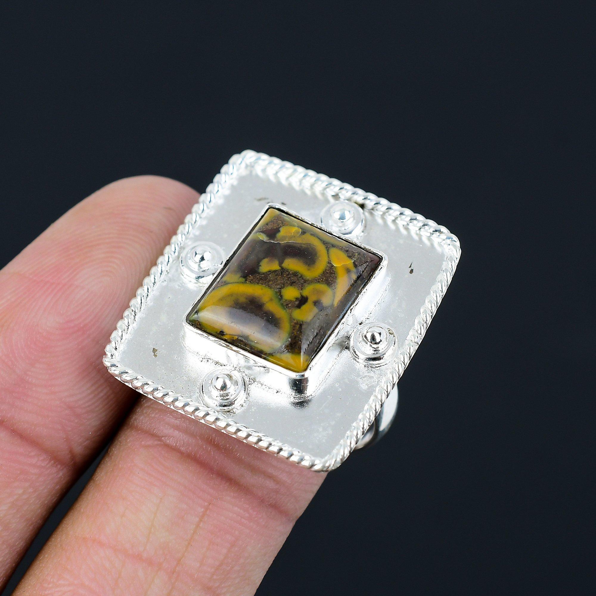 Natural Fruit Jasper Sterling Silver Anniversary Statement Ring Jewelry Size 9 9