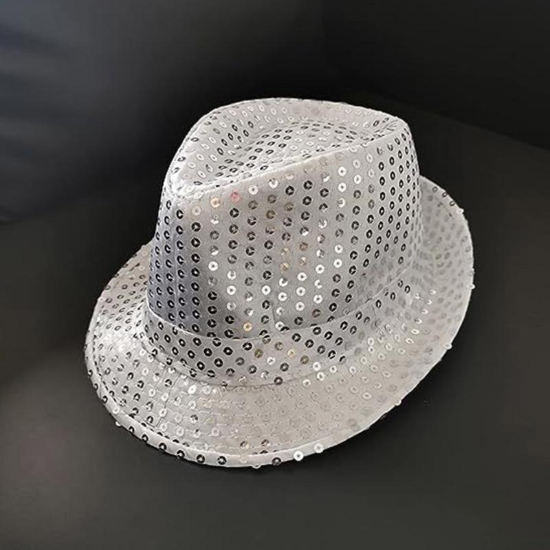 Sequins Hat for Men Women Children Party Supplies with Tie Panama Hat Glitters