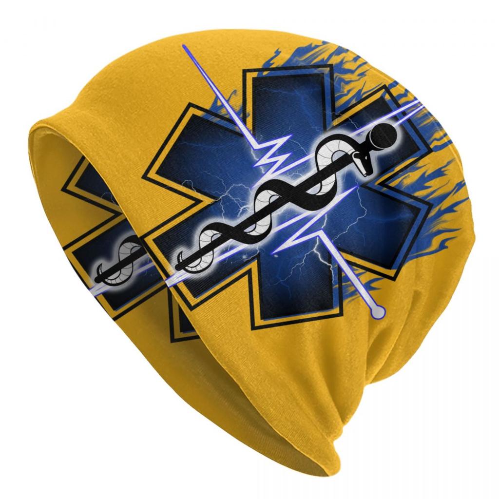 Custom Emt Star Of Life Logo Beanie Cap Winter Bonnet Knitted Hats Hip Hop Outdoor Paramedic Health Care Skullies Beanies Hats