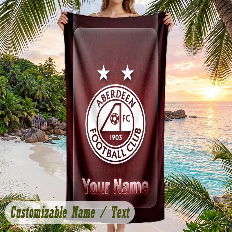 Beach Towel Aberdeen FC Print Custom Name Text Soft Towel for Swimming Pool