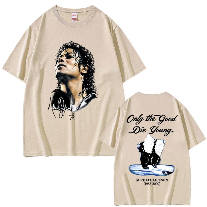Michael Jackson Re del Pop T-shirt Unisex Donna Vintage Gotico Rock T-shirt Unisex Punk Oversize Manica Corta T-shirt Streetwear