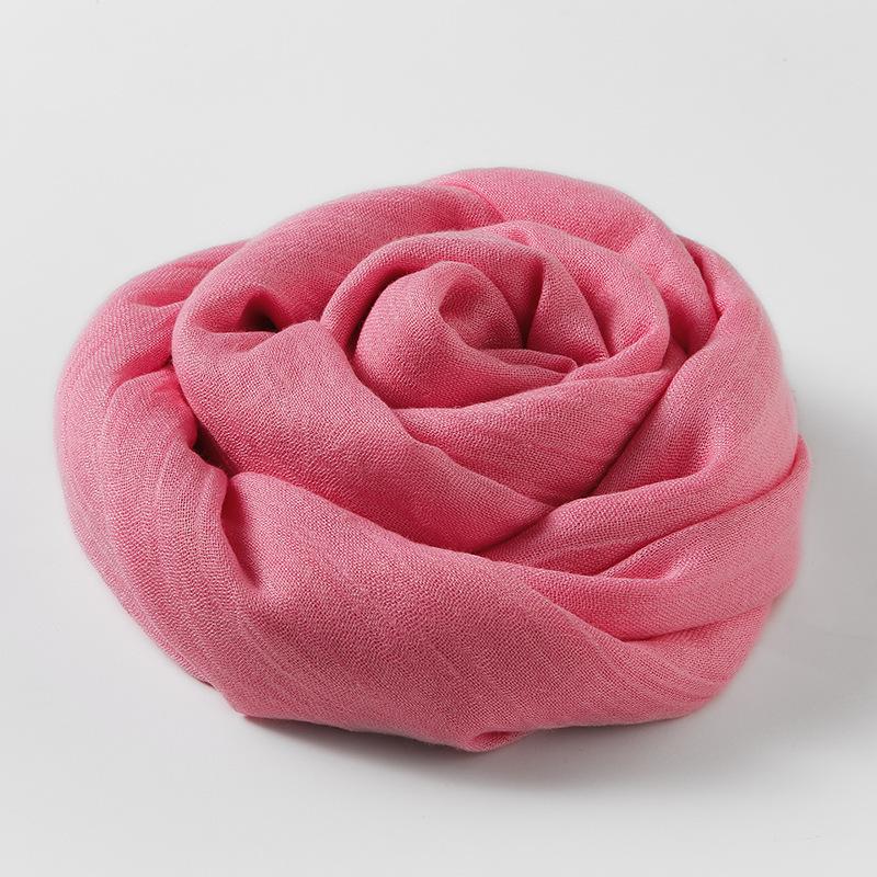 Women's Cotton Linen Artistic Solid Color Silk Scarf, Sun Protection Beach Neck Scarf, Japanese Style Long Gauze Scarf