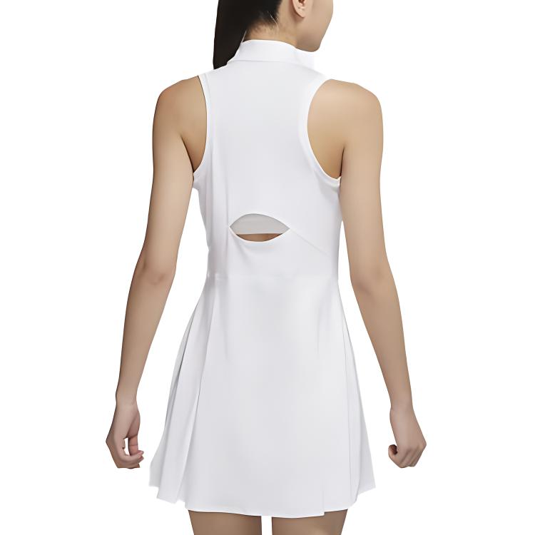 Nike Dri-Fit Court Victory Solid Versatile Comfortable Casual Tennis Sleeveless Dress Women Dresses White DD8731-100