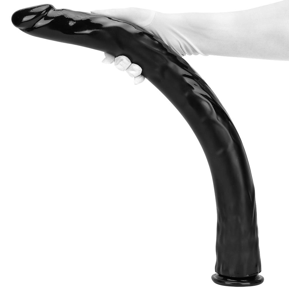 Schwarzer übergroßer Analstreifen, Analplug, Dildo, Masturbator, Sexspielzeug, realistischer Penis, Umschnalldildo, großer Schwanz, PVC, Fisting, BDSM