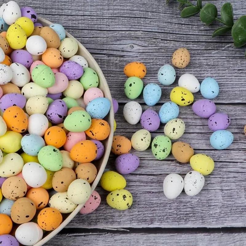 50-500PCS Easter Mini Eggs Colorful Foam Eggs  Artificial Bird Eggs Foam Eggs Decoration  Easter Spring Party Basket Stuffers