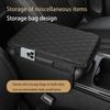 Car Armrest Box Pad Height Increasing Cushion Soft Nappa Leather Storage Bag for Vehicle