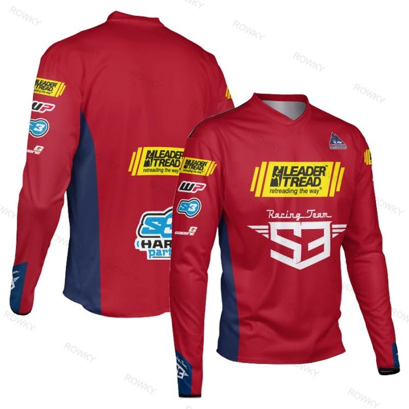 Herren Schnelltrocknendes Langarm-Radtrikot Motorrad-Fahrhemd Mountainbike Downhill Sportoberteil