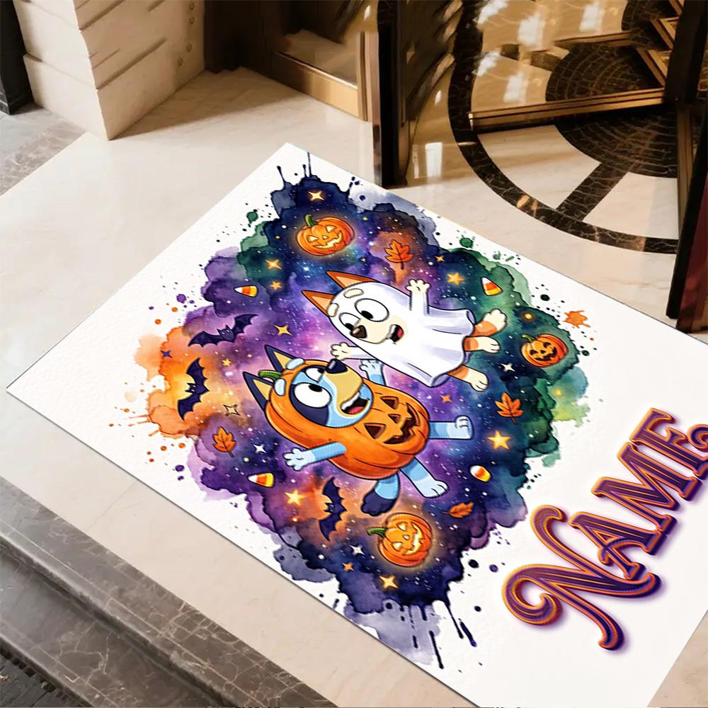 Halloween Friends Celebration Customize Your Name Floor Rug Office Rug Perfect for Dormitory Study Room Dining Room Balcony Anti-slip Rug