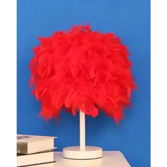 Lampă de masă modernă cu pene Nuntă simplă Cadou de Ziua Îndrăgostiților Prințesă Decorare caldă pentru dormitor Noptieră Lampă mică de noapte