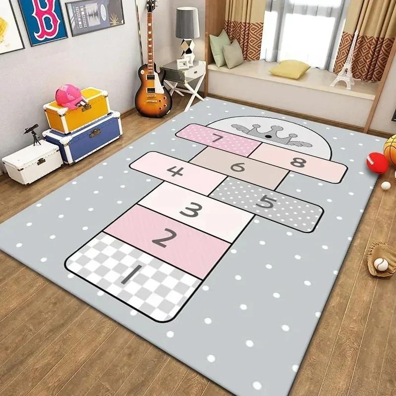 Cartoon Game Carpet Large Rugs for Children Bedroom Decor Living Room Sofa Area Rug Non Slip Baby Crawling Mat Home Decoration