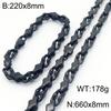 Kalen Punk Stainless Steel Melon Seed Chain Necklace Bracelet Accessories for Men Women Fashion Jewelry Sweater Necklace