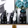 Resin Handicrafts Simulated Human Figure Sculpture Musical Instrument Cartoon Band Character Sculptures Home Decoration