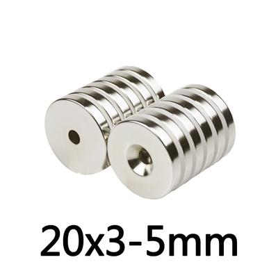 5/10 Stück 20 x 3–5 mm starke N35-Magnete, 20 x 3 mm Loch, 5 mm versenkter Neodym-Magnet, 20 x 3–5 mm, permanenter NdFeB-Magnet, 20 x 3–5 m