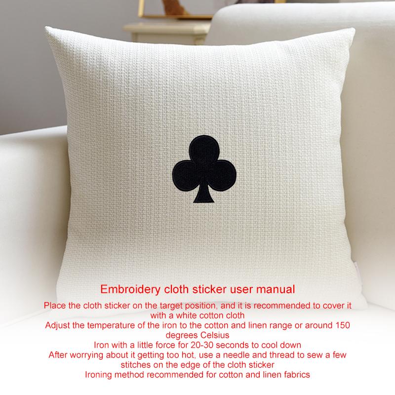 24pcs Poker Pattern Sewing Fabric Patch DIY Various Styles Handmade Cloth Applique Personality Fashion Accessories