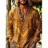T-shirt casual da uomo a maniche lunghe con stampa