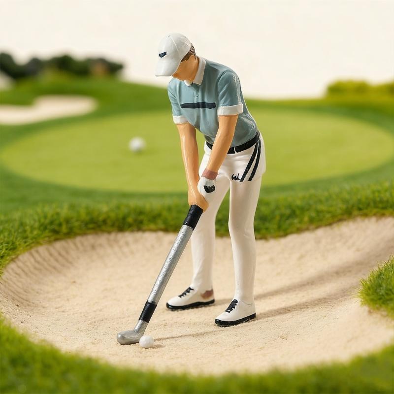 Golf Player Figure Model 1:64 Scale Hand Painted Miniature Figure for Miniature Scene Dioramas Props,Model Car Display