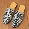 Summer Fashion New Leopard Pattern Half Slippers Shoes Male Casual Mules Moccasins Breathable Penny Loafer Zapatos Hombre