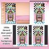 VitalCozy 71 x 35 Inch 1950s Party Decorations Retro 50s Fabric Door Cover 50's Rock and Roll Party Door Cover 50's Rocking Music Theme Backdrops