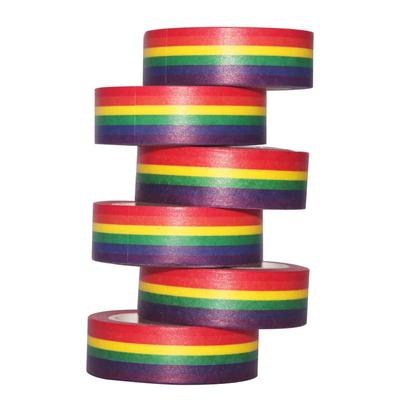 1pcs Rainbow Color Washi Tapes Set 15mm*10m Adhesive Basic Decoration Masking Tape Stickers for Gift Album Diary