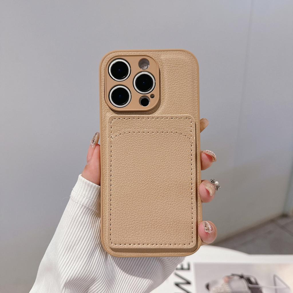 Litschi-Muster Kartenetui Geeignet für 16pm Handyhülle iPhone15 Einfach 14/13 Mobiler Schutzbezug