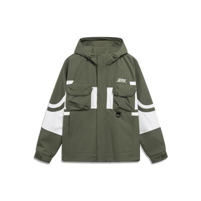 Badfive Series Sportliche Colorblock Kapuzenjacke Herrenjacke Armeegrün Off-White AFDT055-1