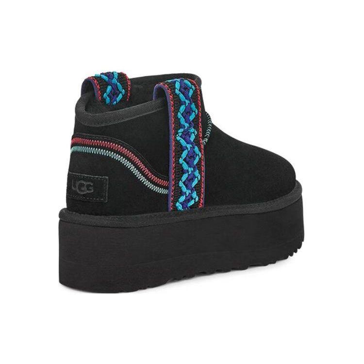 UGG Classic Ultra Mini Braid Platform Boot Black (Womens) Women Sneakers 1138491-BLK