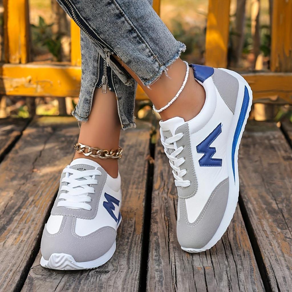 Zapatillas Deportivas Casuales Ligeras para Mujer, Zapatillas para Correr con Suela de EVA, con Cordones, Diseño de Corte Bajo, Adecuadas para Todas las Estaciones