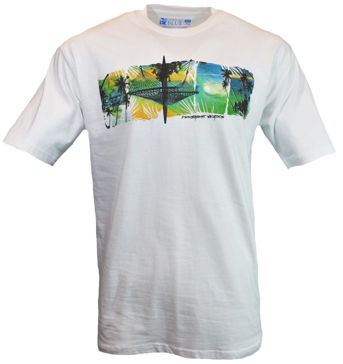 Men s T-Shirt NEWPORT BLUE Bahama Beach Vintage Permanent Vacation Hammock White XXXXL