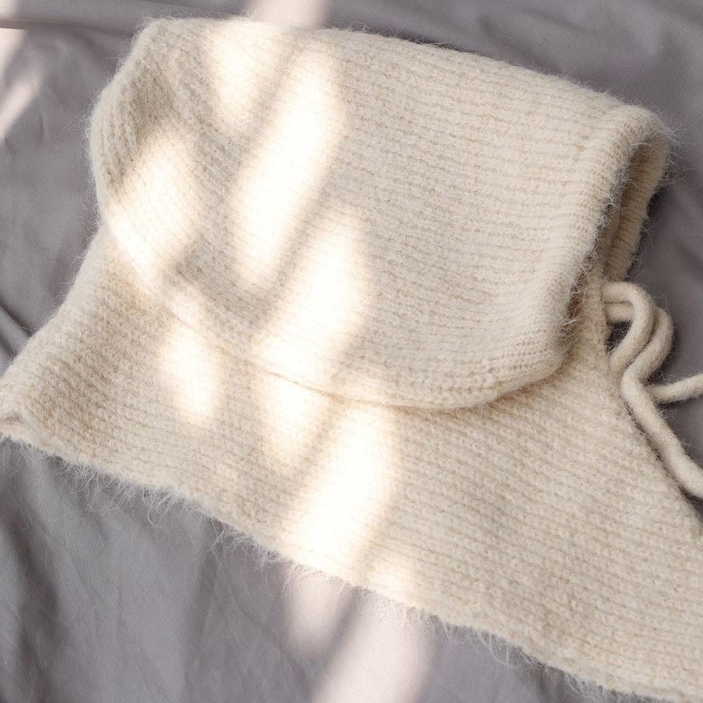 Winter Warm Shawl Balaclava Hats Solid Color Hooded Scarf Fashion Knitted Pullover Hat