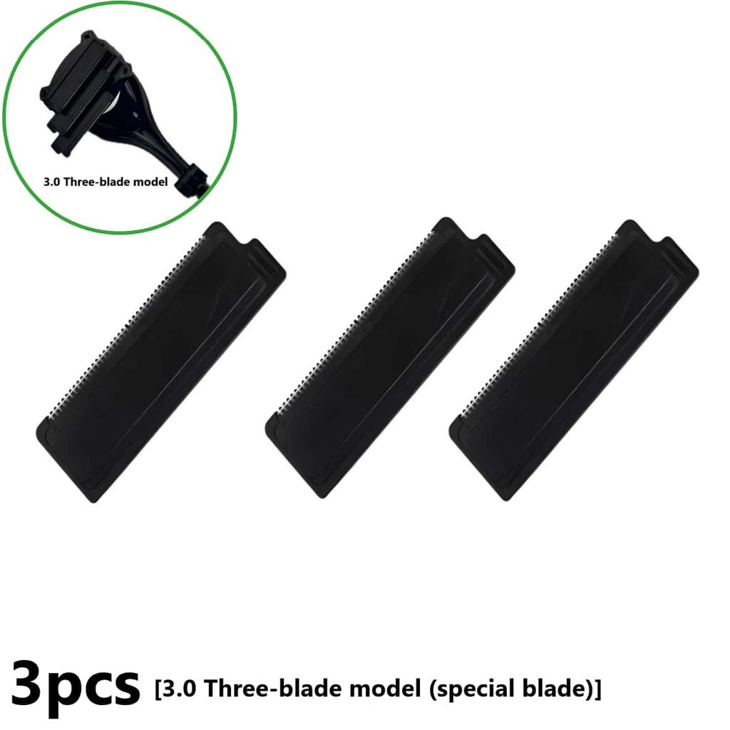 1 Set Manual Razor with Foldable Long Handle - Double/Triple Blade, Integrated Exfoliating Shaving Head, Back & Full-Body Hair Removal for Chest
