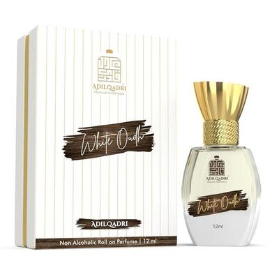 AdilQadri White Oudh Attar | Silná mužská vůně | Nealkoholický roll-on Attar pro muže | Dlouhotrvající vůně Roll-on Attar Parfém 12 ml