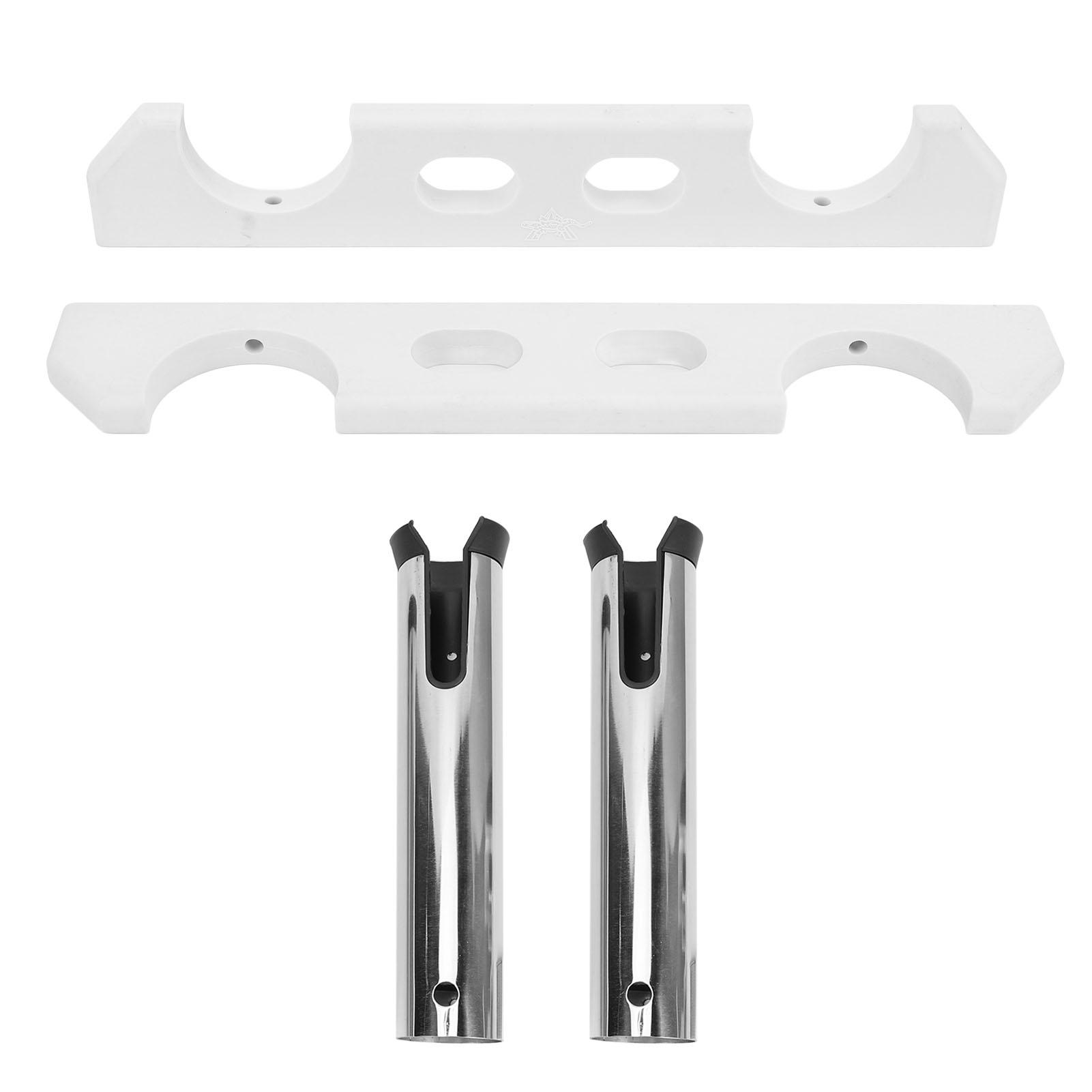 

Stainless Steel Fishing Rod Holder 2 Link Tubes Heavy Duty Fishing Rod Rack for Marine Yacht Camper RV Fishing Boat