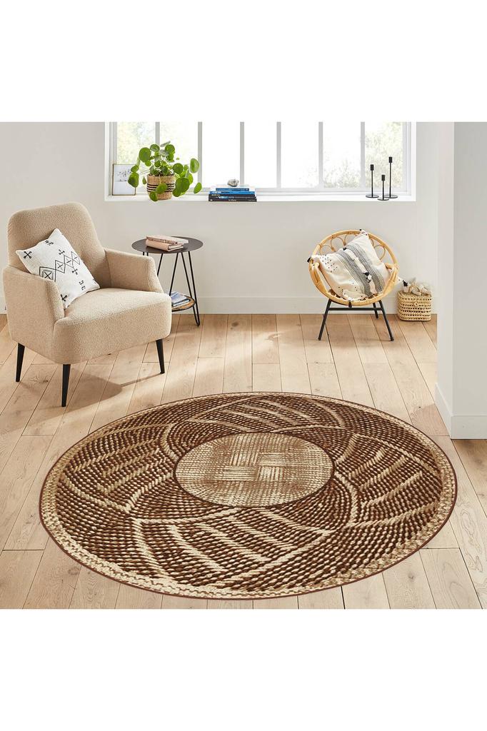Rovigo Home Washable Round Printed Carpet RHM7005