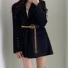 Wide Black Modern Waist Belt For Women With Unique Chain Design For Wear Versatile