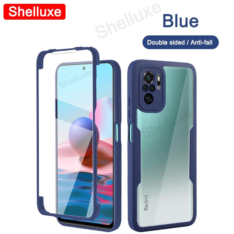 360 Viso korpuso priekinis+galinis skaidrus dėklas Shelluxe skirtas Xiaomi Redmi Note 10S 10T 10 Pro Max Note10 Note10S silikoninis dvipusis dangtelis