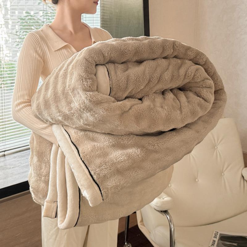 Warm Winter Blanket Milk Velvet Fleece Flannel Soft Thick Plush Blankets For Bed Sofa Single Double Couple Size Fluffy Bedspread
