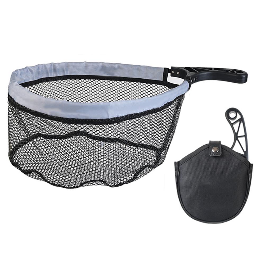 Foldable Landing Net with Non-Slip Handle Trout Net with Tackle Bag Minnow Net Outdoor Stream Fishing Tools Accessory