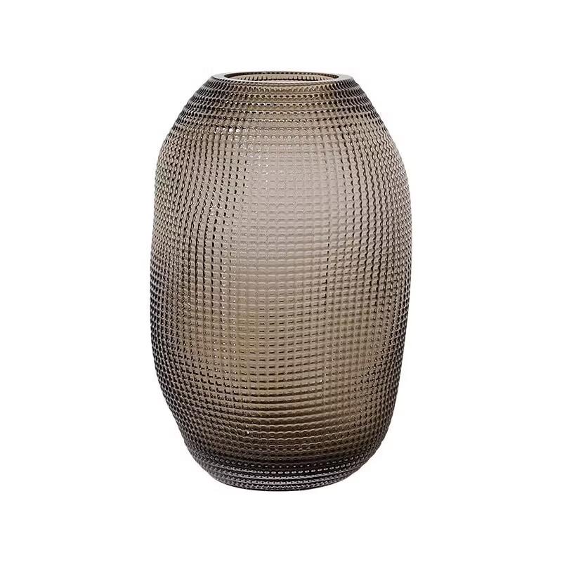 Hand-Blown Frosted Polka Dot Glass Vase