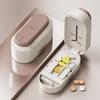 Dustproof Portable Pill Cutter Sliding Adjust Cut Tablet Dispenser Tablet Splitter Travel Use