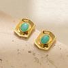 Plated Gold Classy Earrings Fashionable Natural Stone Geometric Studs Women For