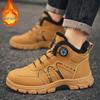 2025 Winter Men's High-Top Thickened Cotton Shoes with Rotary Buckle - British Style Martin Boots