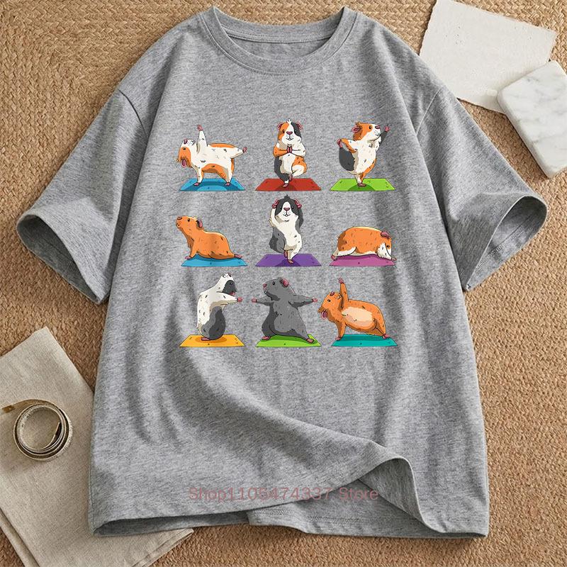 Guinea Pig Print T Shirt For Unisex Summer Casual Fashion Funny Loose Streetwear Tops High Quality Crew Neck Short Sleeve Tees