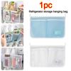 New Mesh Refrigerator Storage Bag with Hook Double Grid Kitchen Storage Pockets Large Capacity Compartment Sorting Bag