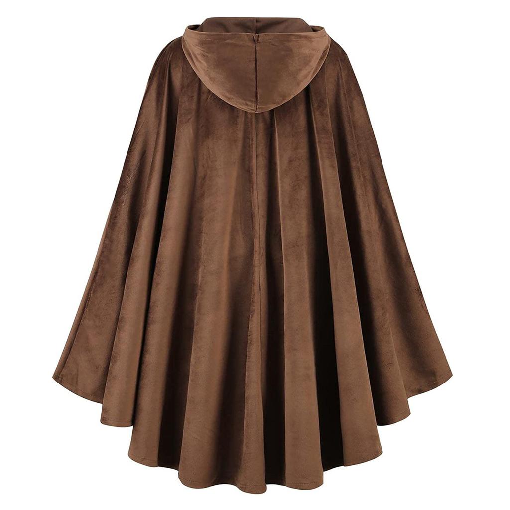 Kids Renaissance Cloak Velvet Hooded Cape Medieval Knight Halloween Costume Cosplay Cape Outerwear