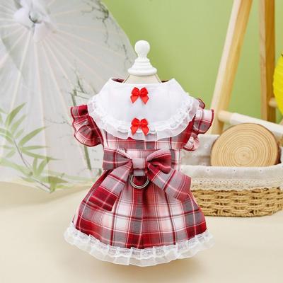 Haustier-Outfits Niedlicher Haustier-JK-Rock Weiche Atmungsaktive Hundekleidung Bequemes Dünnes Design Haustierweste Geschirr Frühling