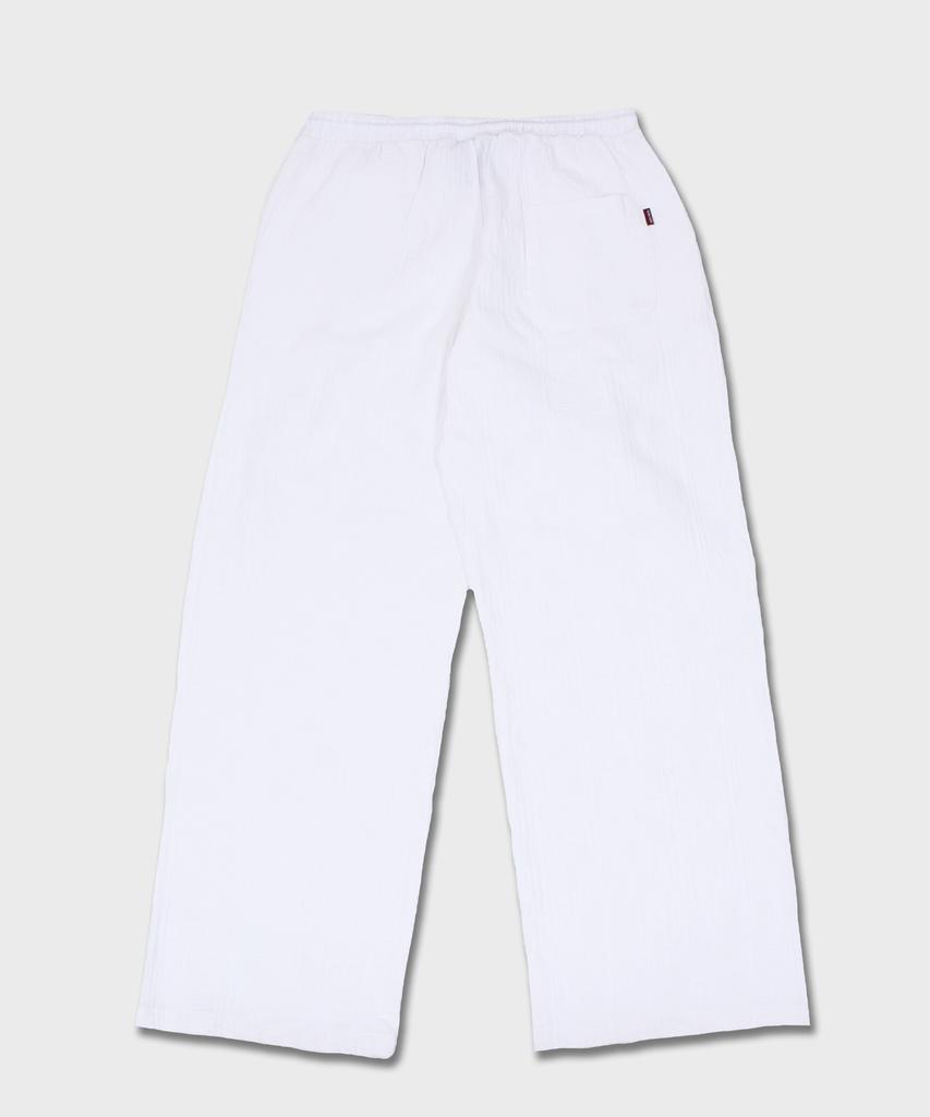 CAMEL WORK Linen Cotton Washed Pants (White)