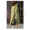 Elegant Linen Shirtdress Design for A Slim Solid Color Dress for Spring and Fall