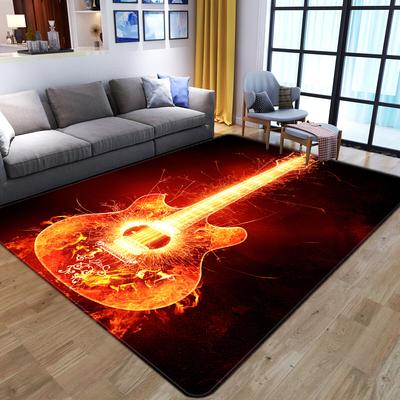 3D Printing Flame Pattern Bedroom Carpet Nordic Abstract Bedroom Coffee Table Floor Mat L