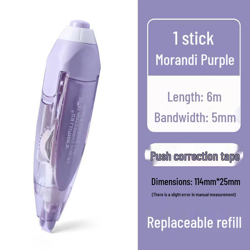 Push-Type Correction Tape for Students with Replaceable Core
